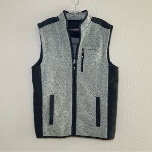 Orvis‎ Men's Charcoal and Black Vest Fleece Medium Fall Preppy Winter Cozy Basic